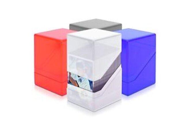 4 Pack Card Deck Cases for Trading Cards, Acrylic Card Storage Boxes Holding ...