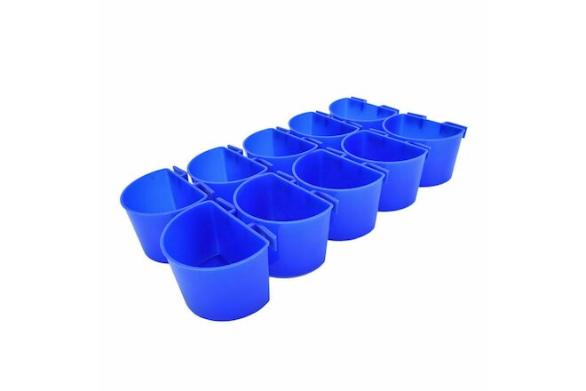 10 Pcs Cup Hanging Water Feed Cage Cups Poultry Rabbit Chicken Ws 9*6*6cm