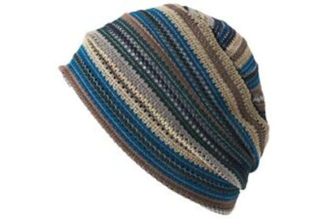 CHARM Men Summer Beanie Knit - Women Hipster Slouchy Hat Boho One Size, Blue