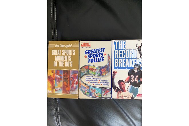 Lot of 3 Vintage Sports VHS Tapes Sports Illustrated, Greatest Follies