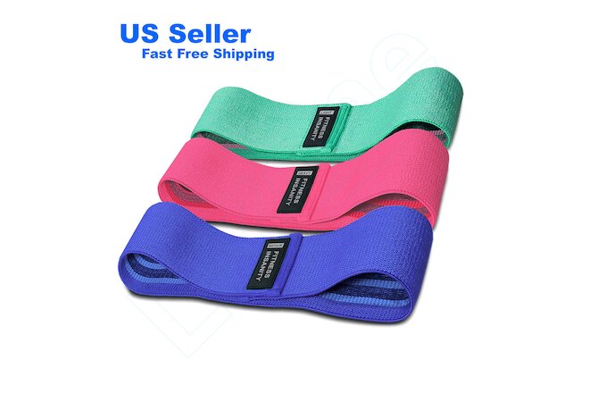 3 Pcs Exercise Workout Gym Fitness Fabric Cloth Resistance Booty Bands Loop Set