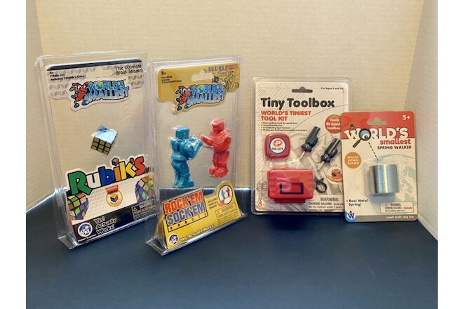 World's Smallest Roc'em Sock'em Robots, Rubik's,Tiny Toolbox, Spring Walker