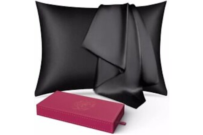 Lacette Silk Pillowcase 2 Pack for Hair and Skin, 100% Mulberry Silk