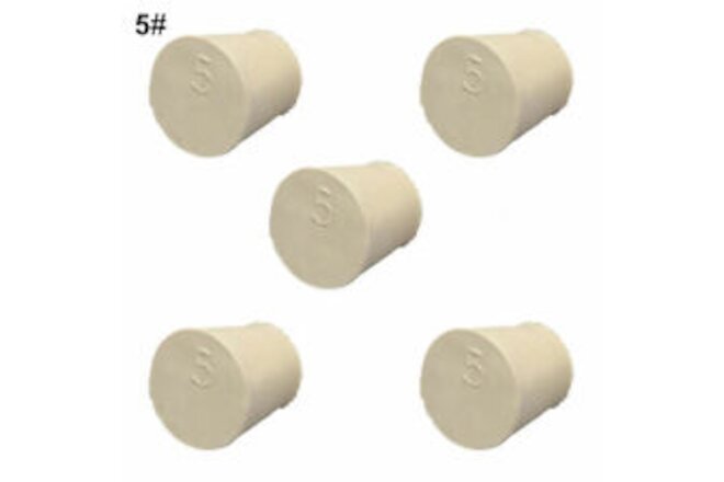 5Pcs Solid Rubber Stoppers Plug Bungs Laboratory Bottle Tube Sealed Lid Corks 51