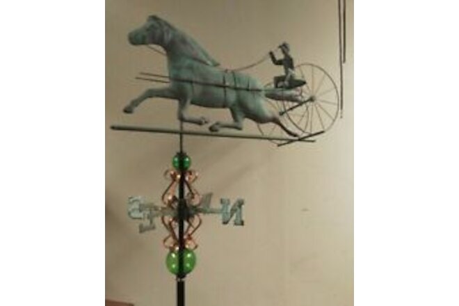 HORSE & BUGGY Weathervane,Antiqued copper,ALL PARTS,sold as shown.No roof mount