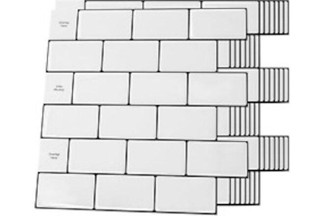 Backsplash Tile for Kitchen Peel and Stick, 10-Sheet Stick on Subway Tiles for K