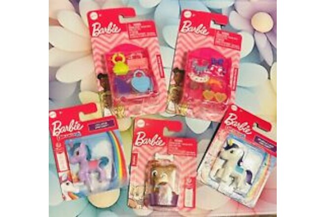 Mattel Barbie Accessories~Lot Of 5 Purses,sunglasses, Unicorns, & Puppy