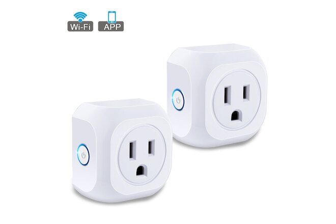 2X Smart WiFi US Plug Outlet Remote Control Timer Switch Socket Alexa Googlehome