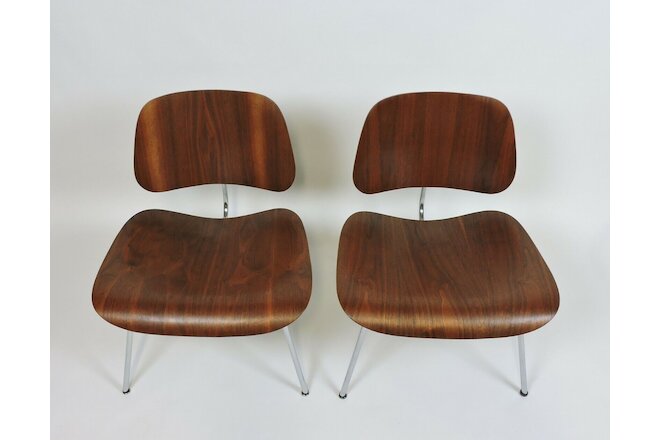 Pair of Early First Edition Eames Walnut LCM Chair for Evans