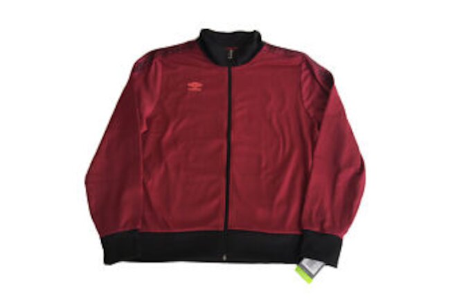 Umbro Track Jacket Women’s XL Maroon Full Zip Soccer Logo Long Sleeve Print NWT