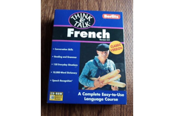 Think & Talk French Berlitz PC Program Software CD-Rom Version 2.0 1997 NIB