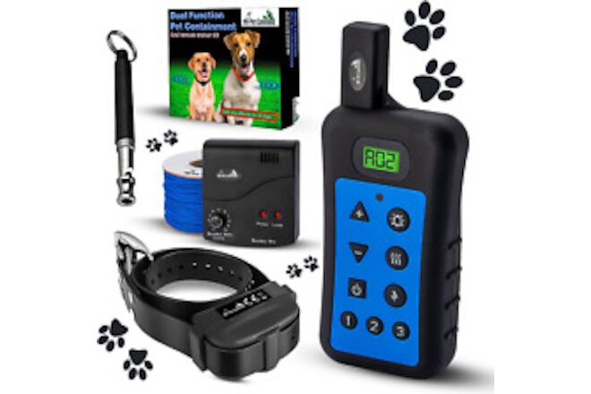 Underground Wireless Dog Shock Collar Fence System, Dual Function with Remote Do