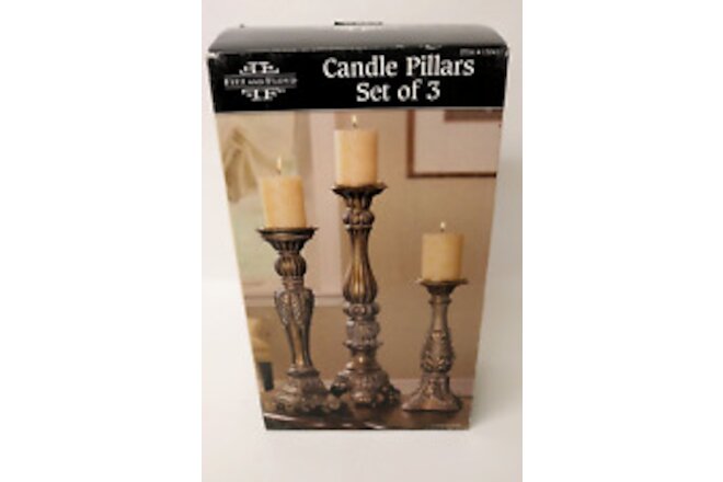 New Fitz And Floyd Pillar Candle Stand's #130411,13",18"21", 2006 Sealed, NOS...