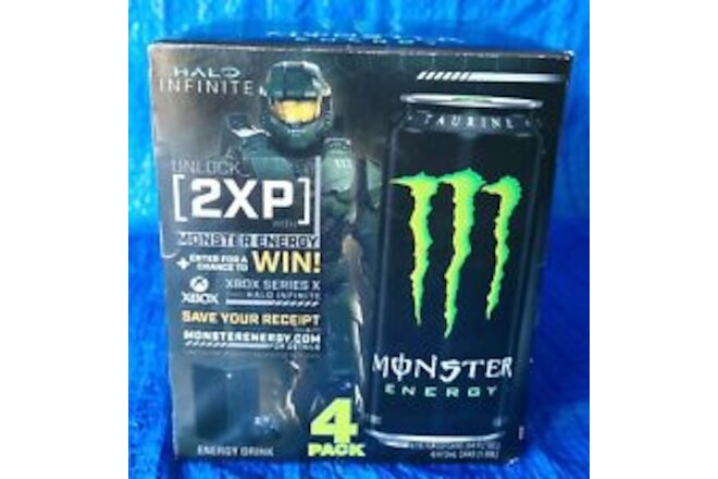 Halo Infinite Monster Energy Drink - 4 Pack Set Box 2020 Advertising - VERY RARE
