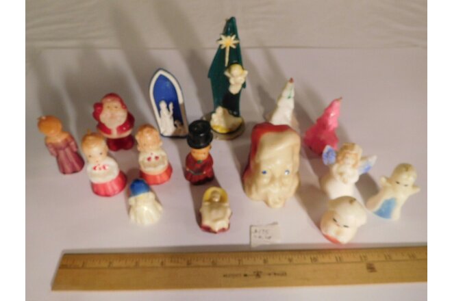 15 Vintage Holiday X-Mas Christmas Gurley & Wayside Oil Co. Candles ~ Unused