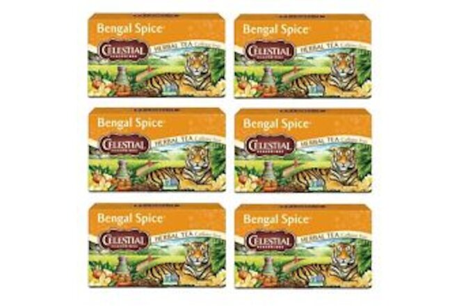 (6 Pack) Celestial Seasonings Bengal Spice Herbal Tea, Caffeine Free, 20 Bags