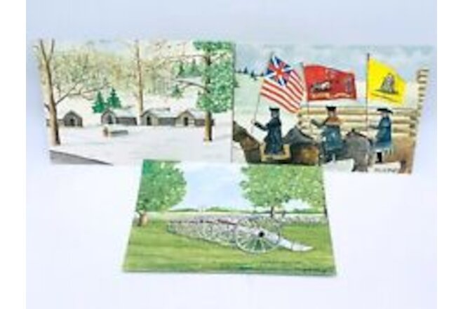 3 Valley Forge Note Cards by David Hughes 7" x 5" Blank Inside w/ Envelope