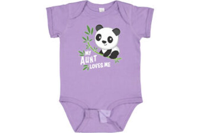 Inktastic My Aunt Loves Me- Cute Panda Baby Bodysuit Family Auntie Nephew Niece
