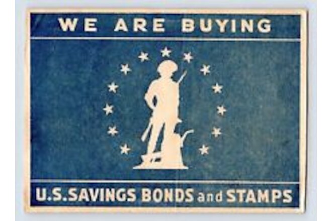 Original 1940s WWII "Buy War Bonds" Victory Window Stickers Decal 6" x 4 1/2"