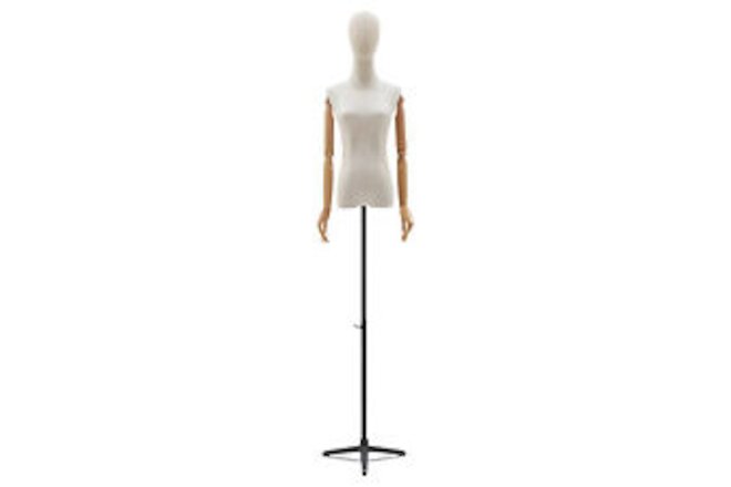Female Hanging Body Form Retail Torso Plastic Mannequin with Metal Rack