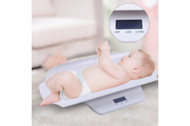 100kg Capacity Digital Pet Baby Newborns Weighing Scale + Measuring Ruler New