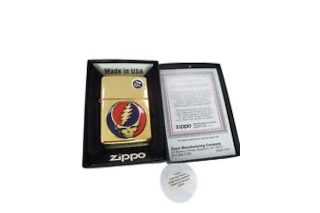 The Grateful Dead Steal Your Face Zippo Lighter Jerry Garcia - High Polish Brass