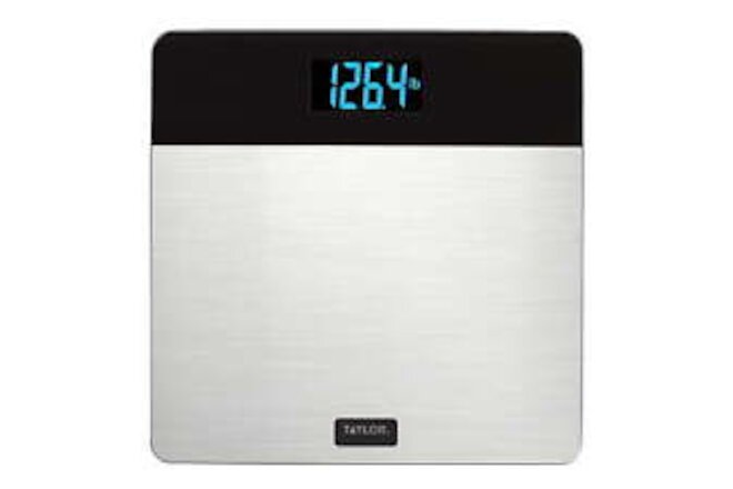Body Weight Scale Battery Powered Brushed Stainless Steel 400lb Capacity