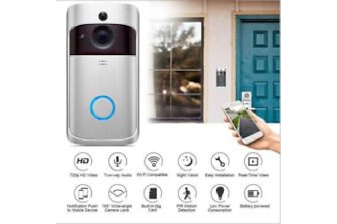 Smart Wireless WiFi Ring Doorbell Phone  Security Camera Bell Door Ring Intercom