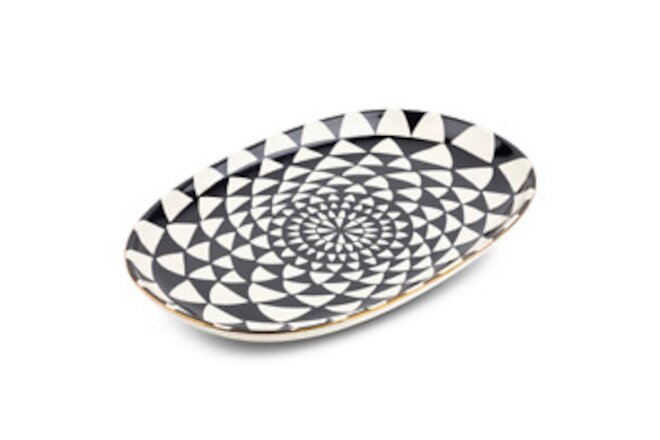 Sleek Oval Serve Platter – Thyme & Table Stoneware, Black, Dishwasher Safe