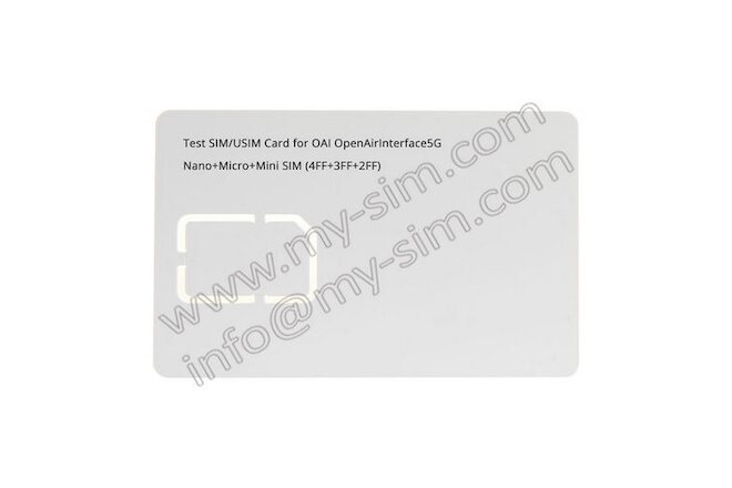 (2pcs/lot) Test SIM/USIM Card for OAI OpenAirInterface 5G with Milenage support