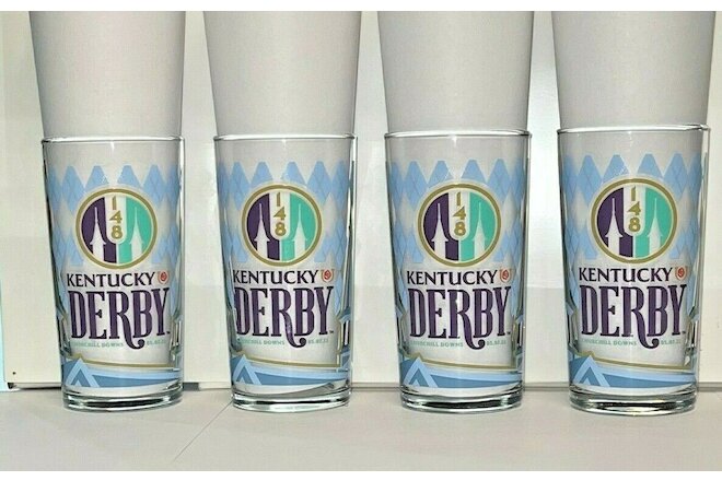FOUR 2022 KENTUCKY DERBY GLASSES!!  RICH STRIKE WINS!!   BETTER GRAB YOURS NOW!!