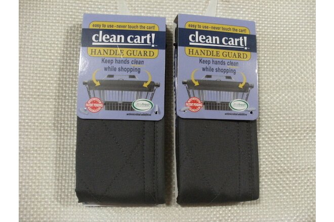 (2) GRAY Clean Shopping Cart Handle Guard Reusable Cover Sanitary Washable Wipe
