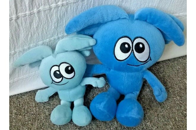 Kooties Star Plush Groovy & Cuddly Lot of 2 Blue Beanie Soft Toys Fineline 2001