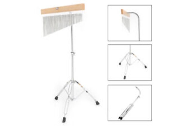 Single-Row Wind Chime Percussion Instrument Musical Bar Chimes W/Tripod Stand