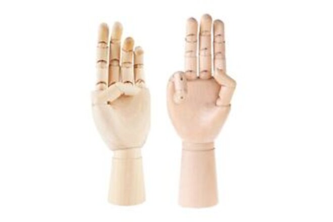 12" Art Mannequin Hand,Wooden Flexible Left/Right Hand for Home Office Desk J...