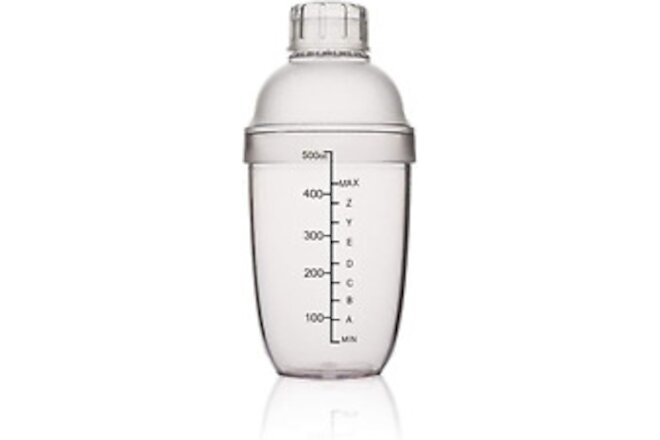 Plastic Cocktail Shaker,Drink Mixer Hand Shaker Cup with Scales,Transparent (1,