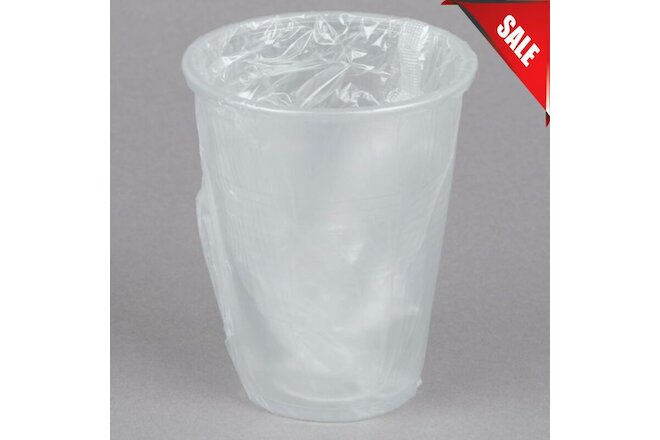 (1000/Case) 9 oz. Translucent Individually Wrapped Cups Hotel Motel Room Plastic