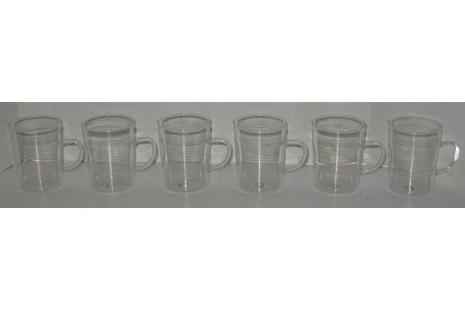 6 Vintage MCM Schott Mainz Jena JENAer Delicate Glass Coffee Tea Juice Cups Mugs