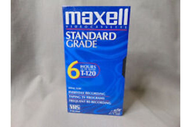 MAXELL Standard Grade T-120 VHS Tapes 6 Hour NEW SEALED 3 pack