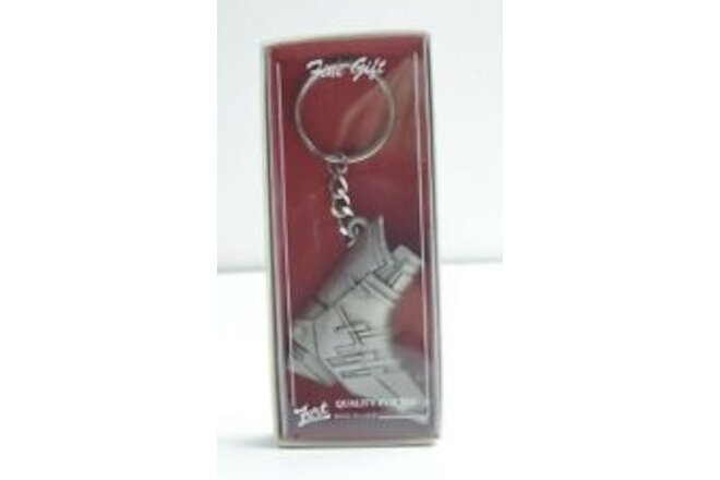 Fort Key Chain Ski Snow Boat Pewter Made in USA NOS w/ box Skiing