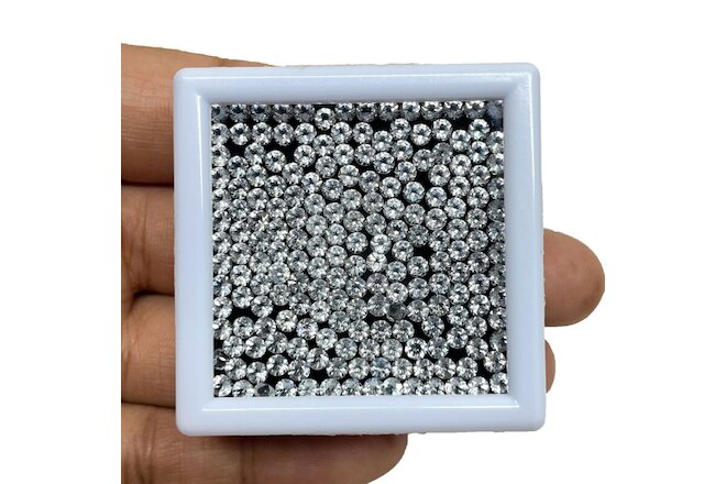 VVS Natural White Topaz 100 Pcs 3mm*3mm Round Diamond Cut Loose Gemstones Lot