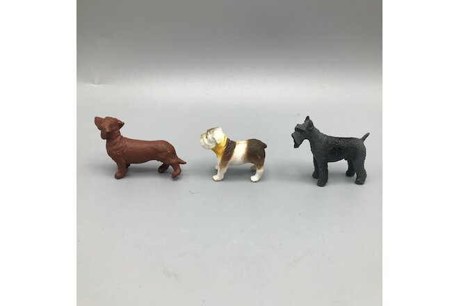 Plastic Dog Toy Figurine Toy Miniatures Safari LTD/1 Unmarked Set of 3