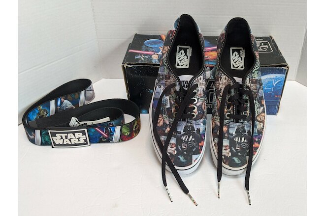 VANS Off The Wall Star Wars “May The Force Be With You” Men Size 8.5 +Bonus belt