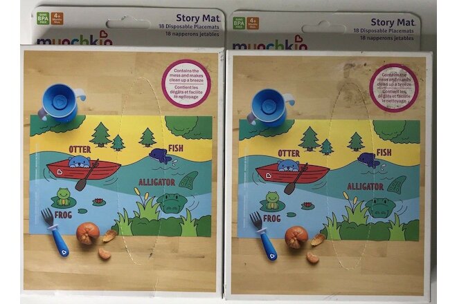 Munchkin Story Mat 2 Lot BPA Free Disposable Placemats For Ages 4+