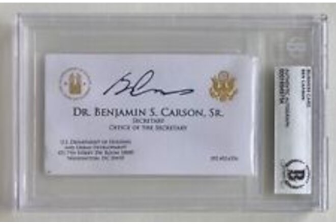 BEN CARSON (DR. BENJAMIN S. CARSON, SR.) SIGNED BUSINESS CARD BECKETT AUTO