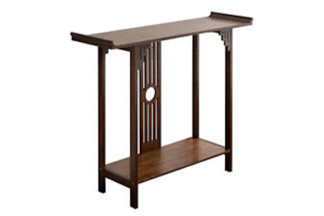 Chinese Style Vintage Console Table Sofa Side Table Bamboo Shelf Entryway Table