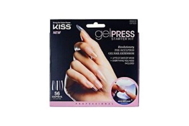 KISS GelPress Professional Gel Nail Starter Kit, Includes 56 Pre-Sculpted Gel