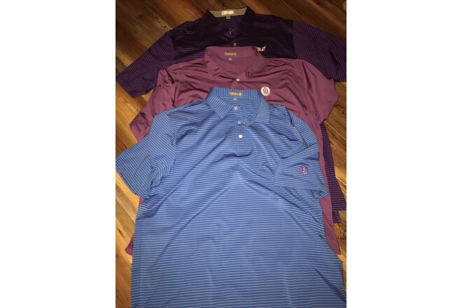 Mens Peter Millar Polo Golf Lot 3 Spread Collar Shirts Size XXL
