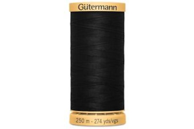 5 Pack Gutermann Natural Cotton Thread 273yd-Black 251C-1001
