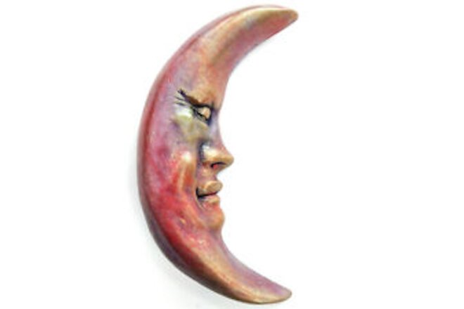 Red Crescent Moon, Collectible Wall Sculpture for Home & Garden